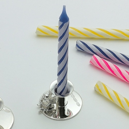 Fairy Birthday Candle Holder, Personalised, Sterling Silver, Hallmarked